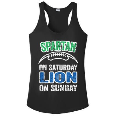 Spartan On Saturday Lion On Sunday Detroit Won Ladies PosiCharge Competitor Racerback Tank