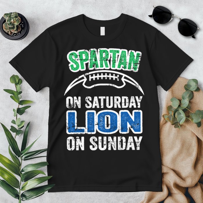Spartan On Saturday Lion On Sunday Detroit Won Premium T-Shirt