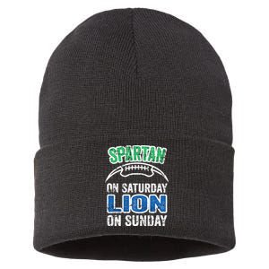 Spartan On Saturday Lion On Sunday Detroit Won Sustainable Knit Beanie