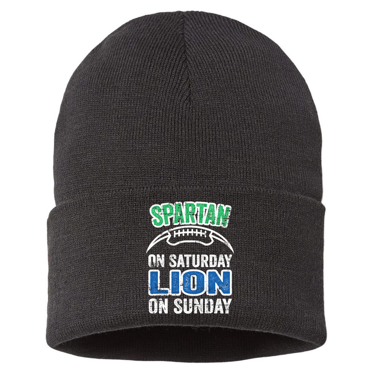 Spartan On Saturday Lion On Sunday Detroit Won Sustainable Knit Beanie