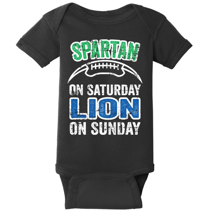 Spartan On Saturday Lion On Sunday Detroit Won Baby Bodysuit