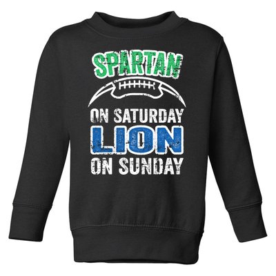 Spartan On Saturday Lion On Sunday Detroit Won Toddler Sweatshirt