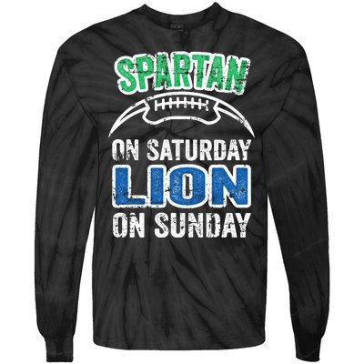 Spartan On Saturday Lion On Sunday Detroit Won Tie-Dye Long Sleeve Shirt