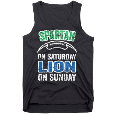 Spartan On Saturday Lion On Sunday Detroit Won Tank Top