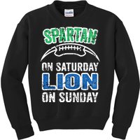 Spartan On Saturday Lion On Sunday Detroit Won Kids Sweatshirt