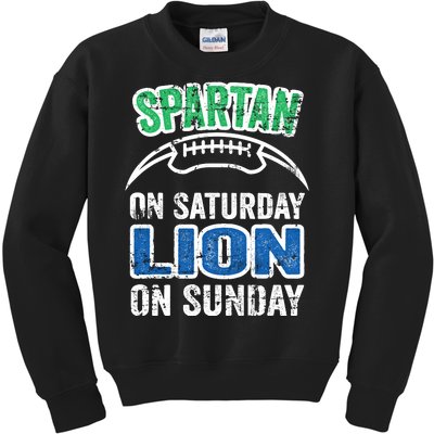 Spartan On Saturday Lion On Sunday Detroit Won Kids Sweatshirt