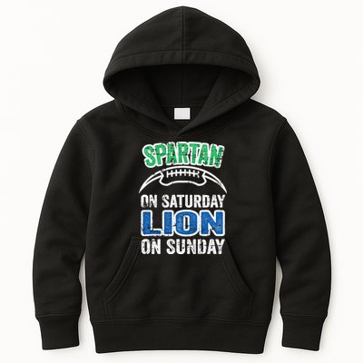 Spartan On Saturday Lion On Sunday Detroit Won Kids Hoodie