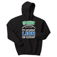 Spartan On Saturday Lion On Sunday Detroit Won Kids Hoodie