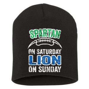 Spartan On Saturday Lion On Sunday Detroit Won Short Acrylic Beanie