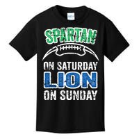 Spartan On Saturday Lion On Sunday Detroit Won Kids T-Shirt