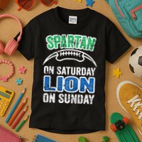 Spartan On Saturday Lion On Sunday Detroit Won Kids T-Shirt