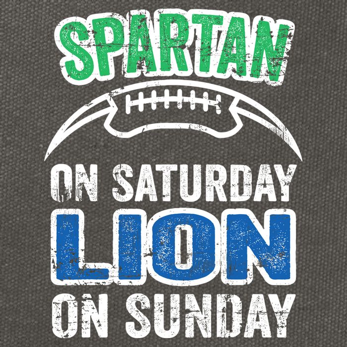 Spartan On Saturday Lion On Sunday Detroit Won Cotton Canvas Backpack