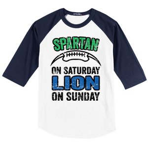 Spartan On Saturday Lion On Sunday Detroit Won Baseball Sleeve Shirt