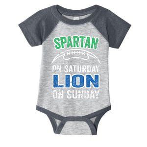 Spartan On Saturday Lion On Sunday Detroit Won Infant Baby Jersey Bodysuit