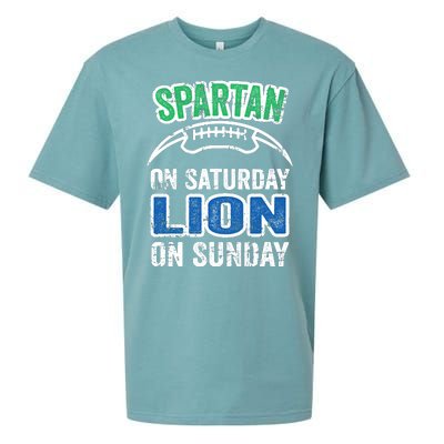 Spartan On Saturday Lion On Sunday Detroit Won Sueded Cloud Jersey T-Shirt