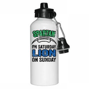 Spartan On Saturday Lion On Sunday Detroit Won Aluminum Water Bottle