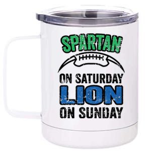 Spartan On Saturday Lion On Sunday Detroit Won 12 oz Stainless Steel Tumbler Cup