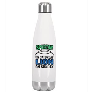 Spartan On Saturday Lion On Sunday Detroit Won Stainless Steel Insulated Water Bottle