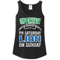 Spartan On Saturday Lion On Sunday Funny Detroit Wo Ladies Essential Tank