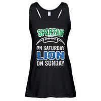 Spartan On Saturday Lion On Sunday Funny Detroit Wo Ladies Essential Flowy Tank