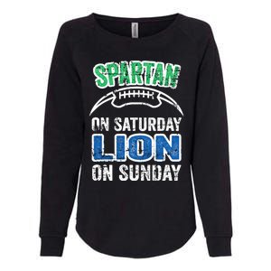 Spartan On Saturday Lion On Sunday Funny Detroit Wo Womens California Wash Sweatshirt