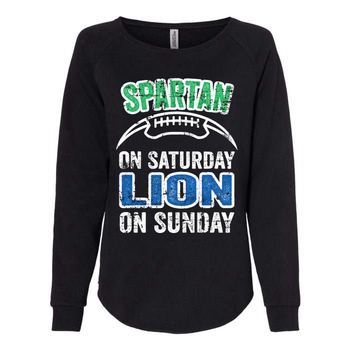 Spartan On Saturday Lion On Sunday Funny Detroit Wo Womens California Wash Sweatshirt