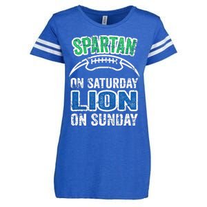 Spartan On Saturday Lion On Sunday Funny Detroit Wo Enza Ladies Jersey Football T-Shirt