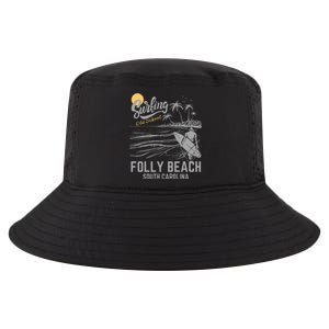 Surfing Old School Folly Beach South Carolina Cool Comfort Performance Bucket Hat