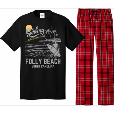 Surfing Old School Folly Beach South Carolina Pajama Set