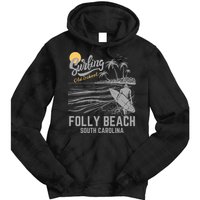 Surfing Old School Folly Beach South Carolina Tie Dye Hoodie