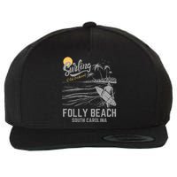 Surfing Old School Folly Beach South Carolina Wool Snapback Cap