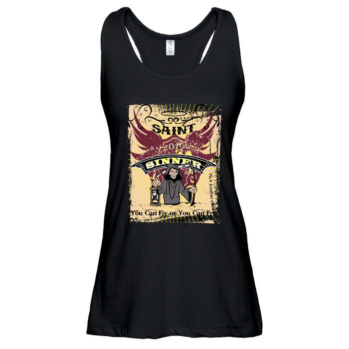 Saint Or Sinner You Can Fly Or You Can Fry! Ladies Essential Flowy Tank