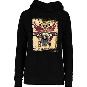 Saint Or Sinner You Can Fly Or You Can Fry! Womens Funnel Neck Pullover Hood