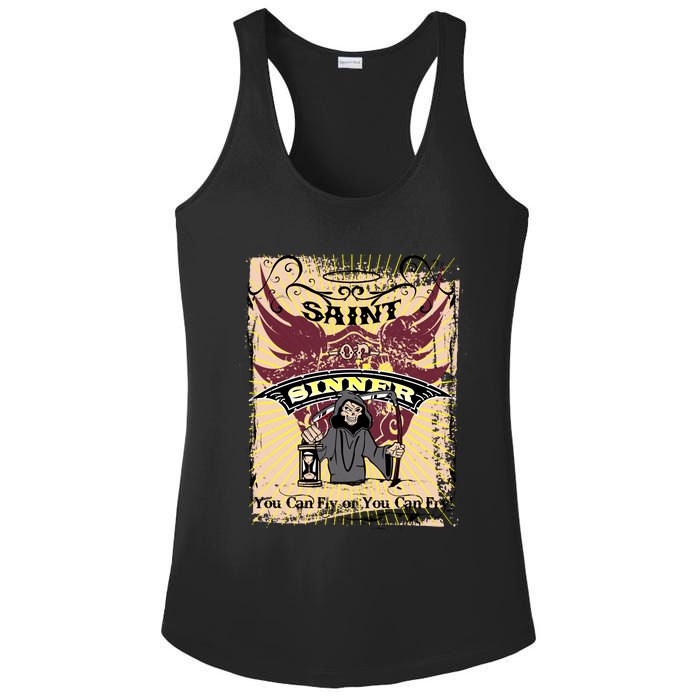 Saint Or Sinner You Can Fly Or You Can Fry! Ladies PosiCharge Competitor Racerback Tank