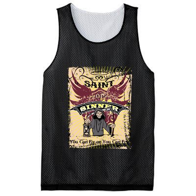 Saint Or Sinner You Can Fly Or You Can Fry! Mesh Reversible Basketball Jersey Tank