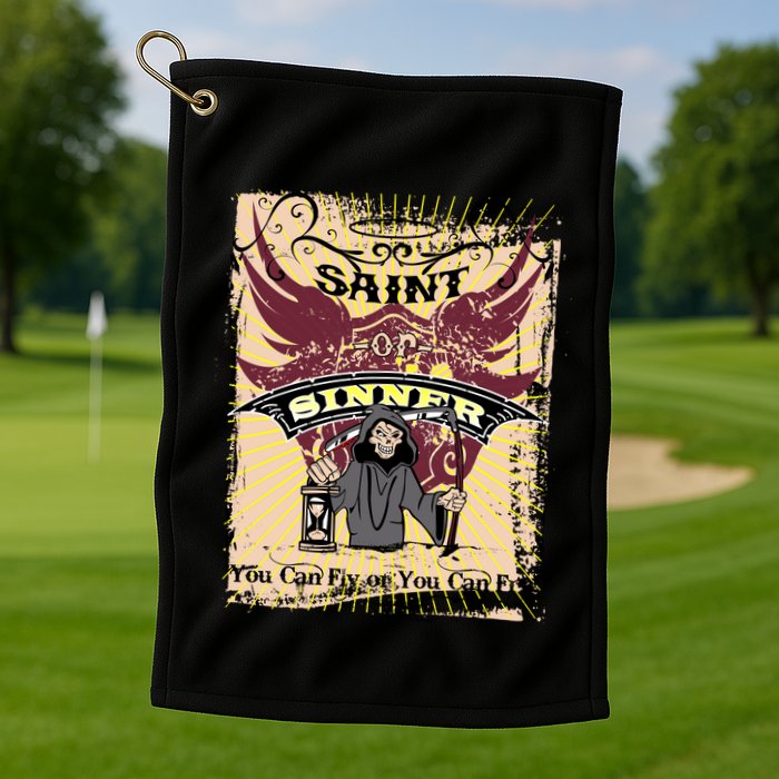 Saint Or Sinner You Can Fly Or You Can Fry! Golf Towel