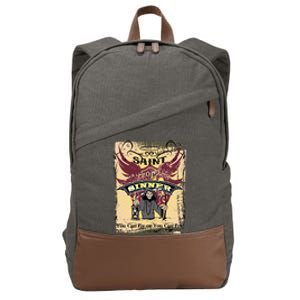 Saint Or Sinner You Can Fly Or You Can Fry! Cotton Canvas Backpack