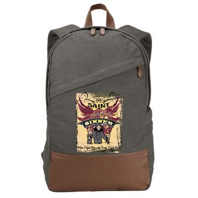 Saint Or Sinner You Can Fly Or You Can Fry! Cotton Canvas Backpack