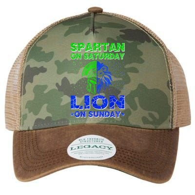 Spartan On Saturday Lion On Sunday Funny Detroit Mother Day Legacy Tie Dye Trucker Hat