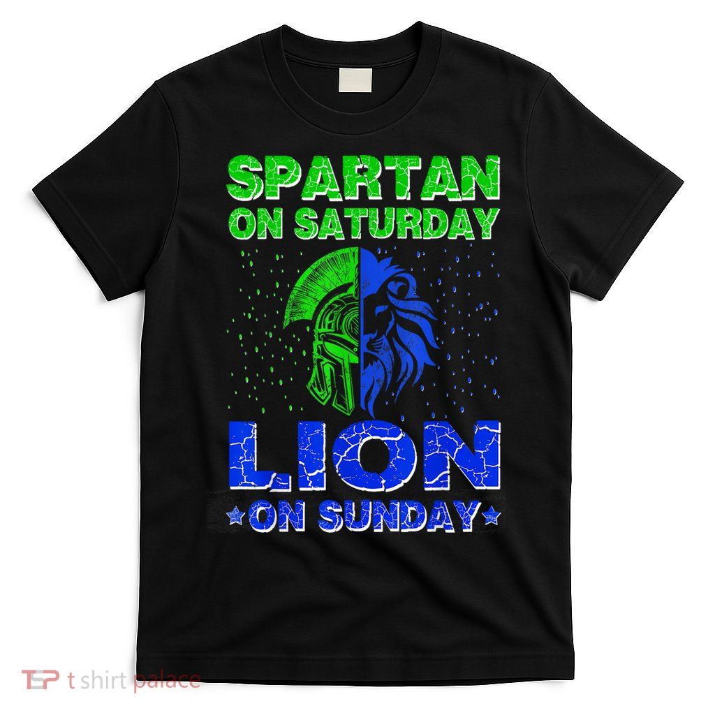Spartan On Saturday Lion On Sunday Funny Detroit Mother Day T-Shirt