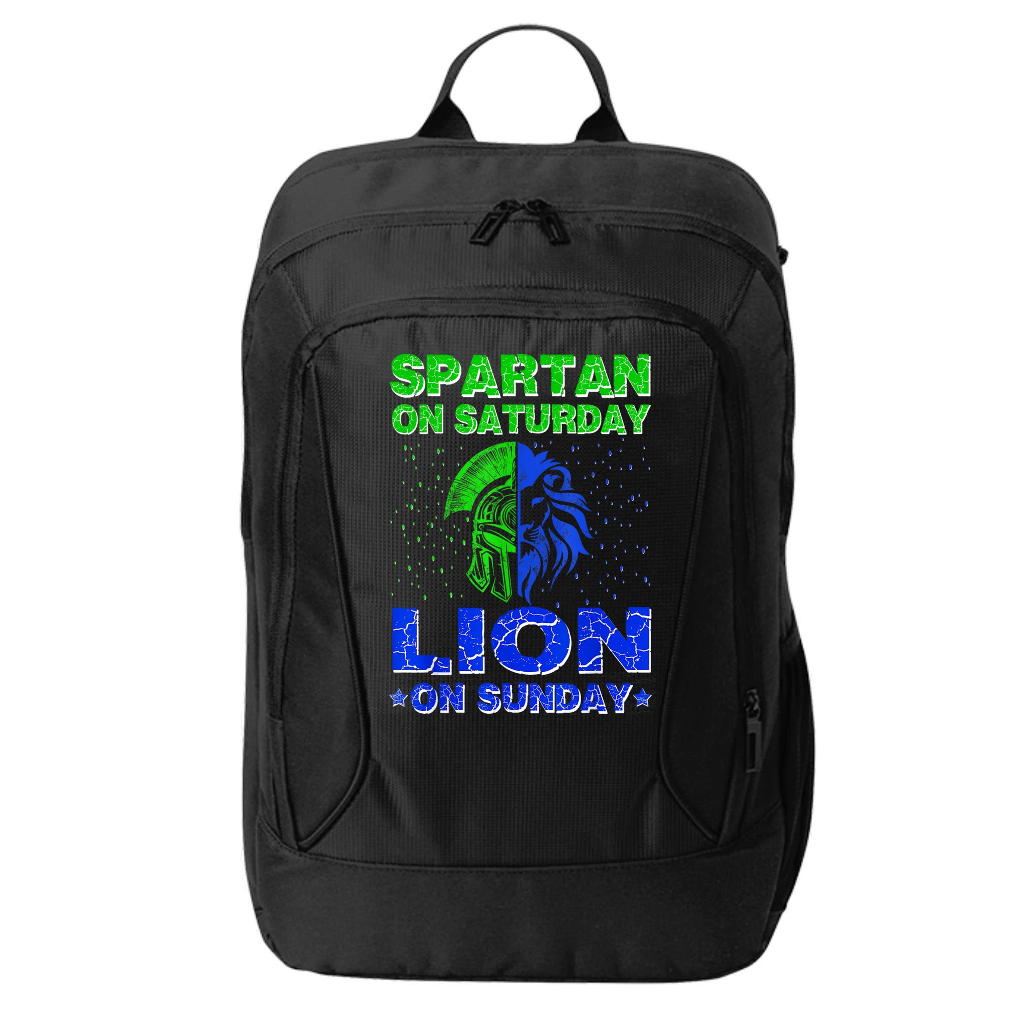 Spartan On Saturday Lion On Sunday Funny Detroit Mother Day City Backpack