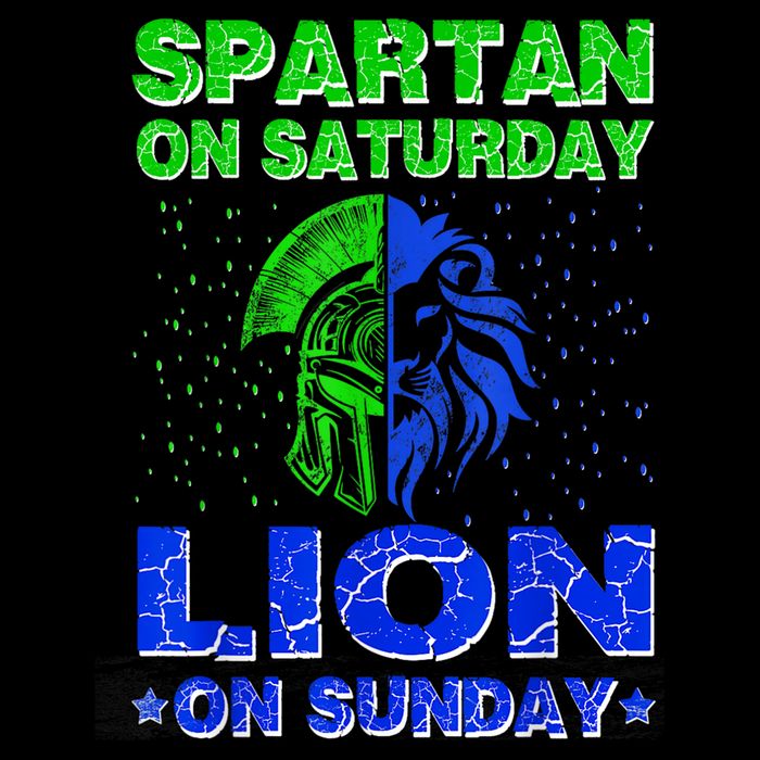 Spartan On Saturday Lion On Sunday Funny Detroit Mother Day 7-Panel Snapback Hat