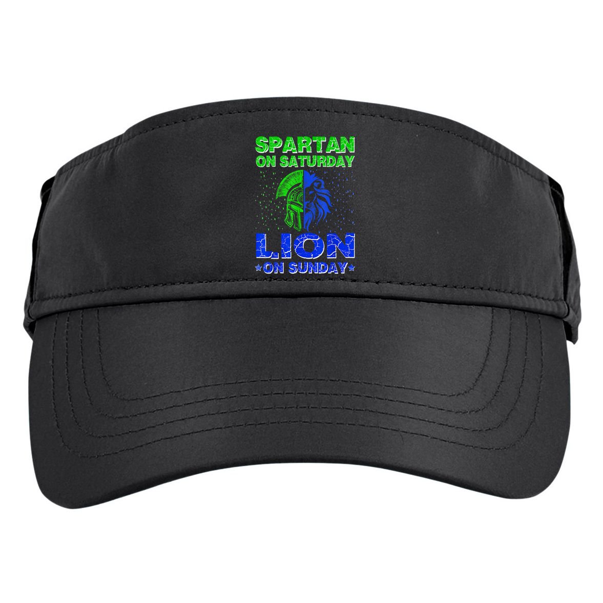 Spartan On Saturday Lion On Sunday Funny Detroit Mother Day Adult Drive Performance Visor