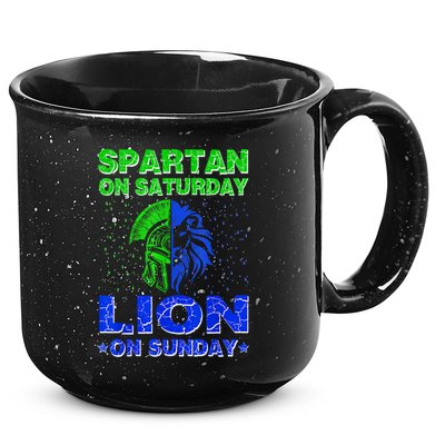 Spartan On Saturday Lion On Sunday Funny Detroit Mother Day 15oz Campfire Ceramic Mug