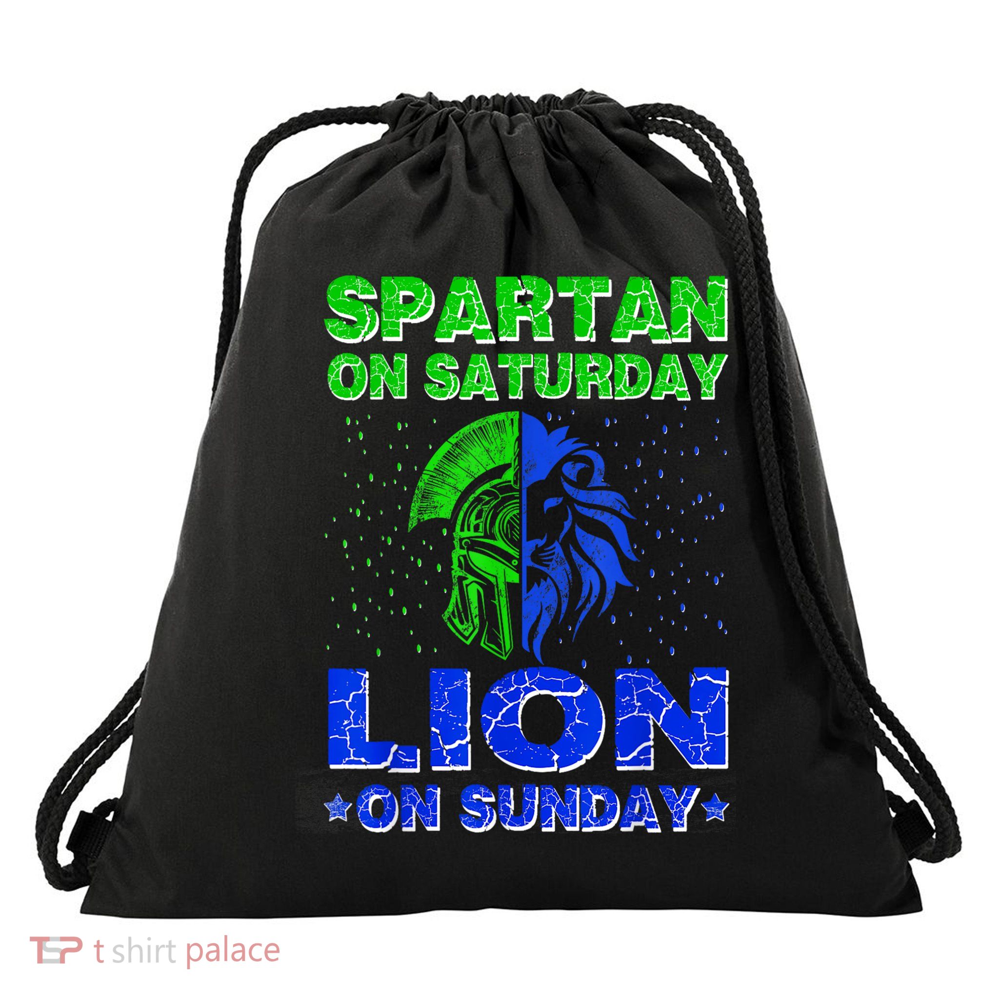 Spartan On Saturday Lion On Sunday Funny Detroit Mother Day Drawstring Bag