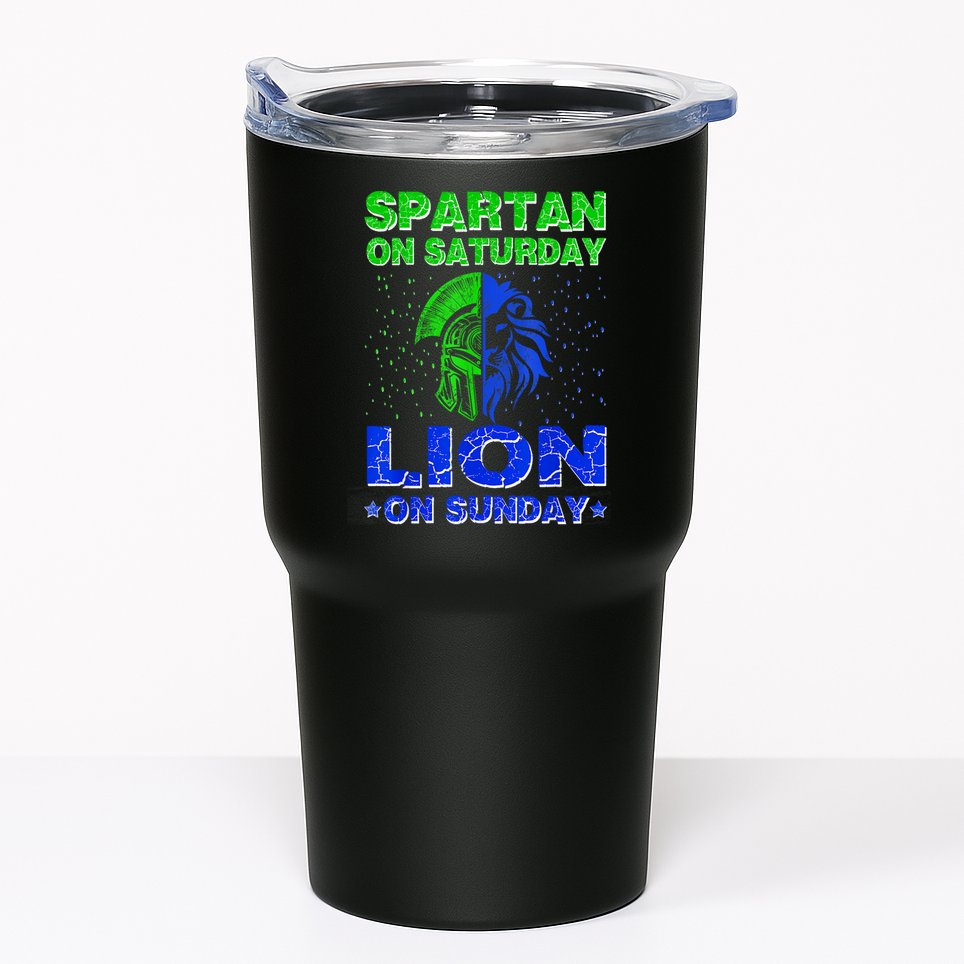 Spartan On Saturday Lion On Sunday Funny Detroit Mother Day Tumbler
