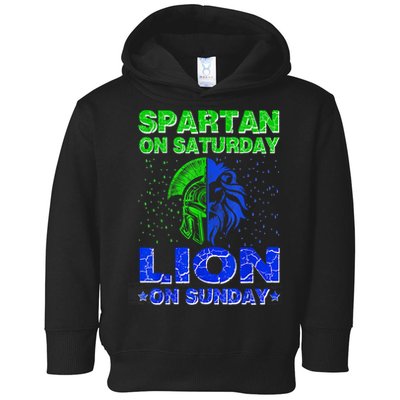Spartan On Saturday Lion On Sunday Funny Detroit Mother Day Toddler Hoodie
