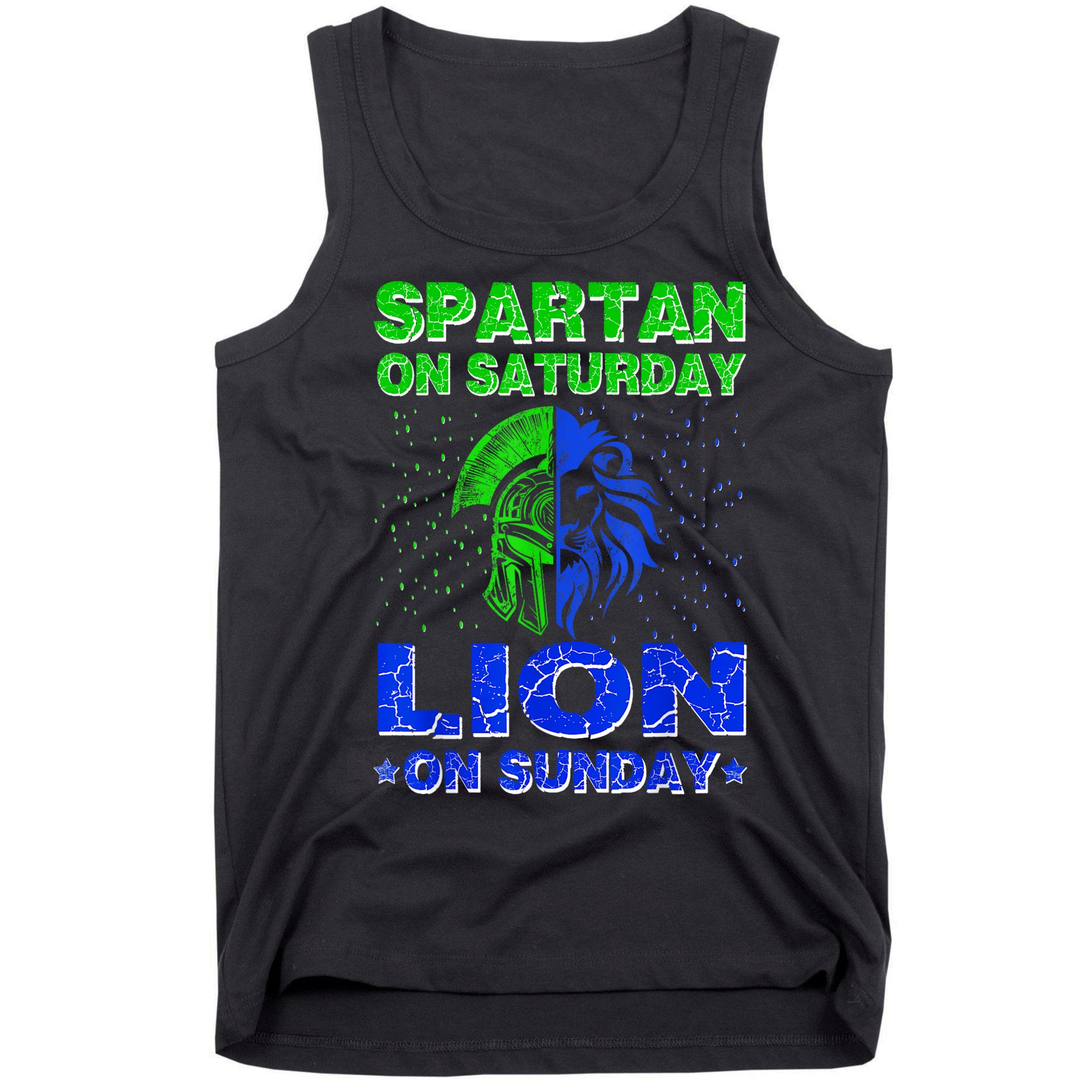 Spartan On Saturday Lion On Sunday Funny Detroit Mother Day Tank Top