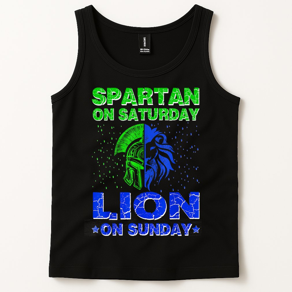 Spartan On Saturday Lion On Sunday Funny Detroit Mother Day Tank Top