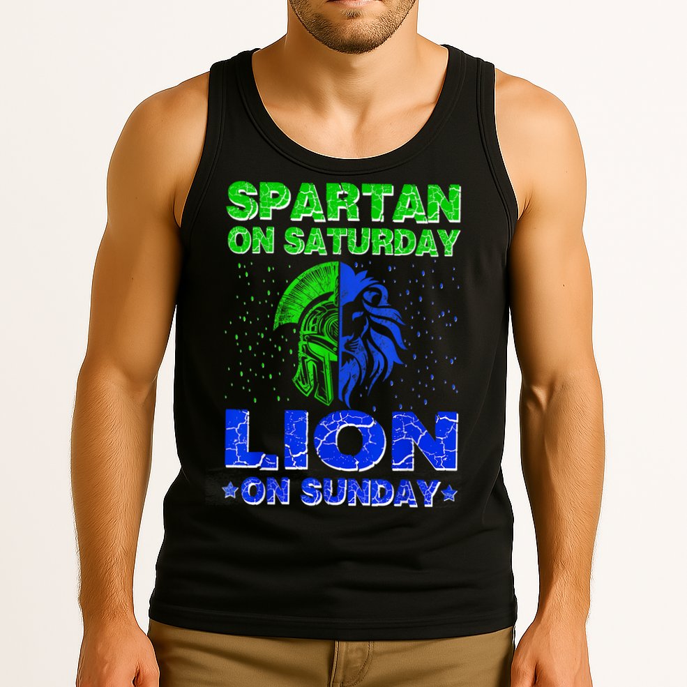 Spartan On Saturday Lion On Sunday Funny Detroit Mother Day Tank Top